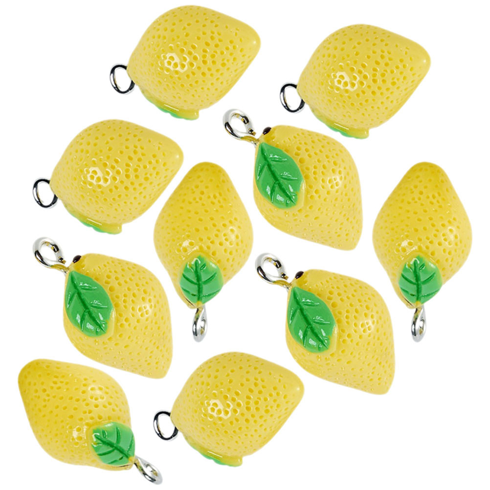 Resin Crafts - 10Pcs Mini Lemon Charms Resin Fruit