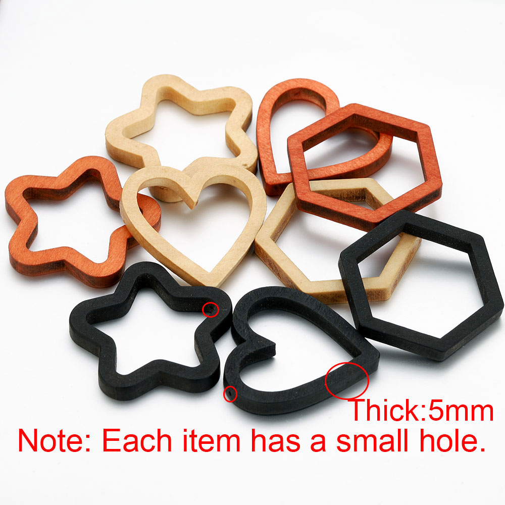 10pcs Wood Heart Square Silico - Resin Crafts Diy recensione e prezzo