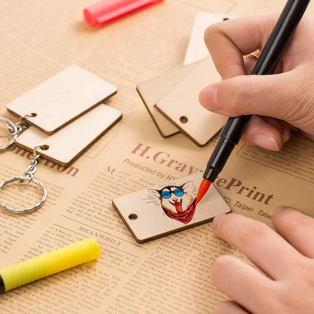 60pcs Blank Wooden Key Chains  - Wood Ring Blank recensione e prezzo