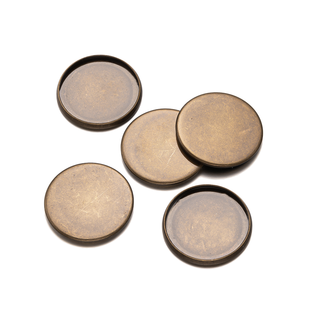 20pcs Antique Bronze Flat Roun - Bezels Set Pendant recensione e prezzo