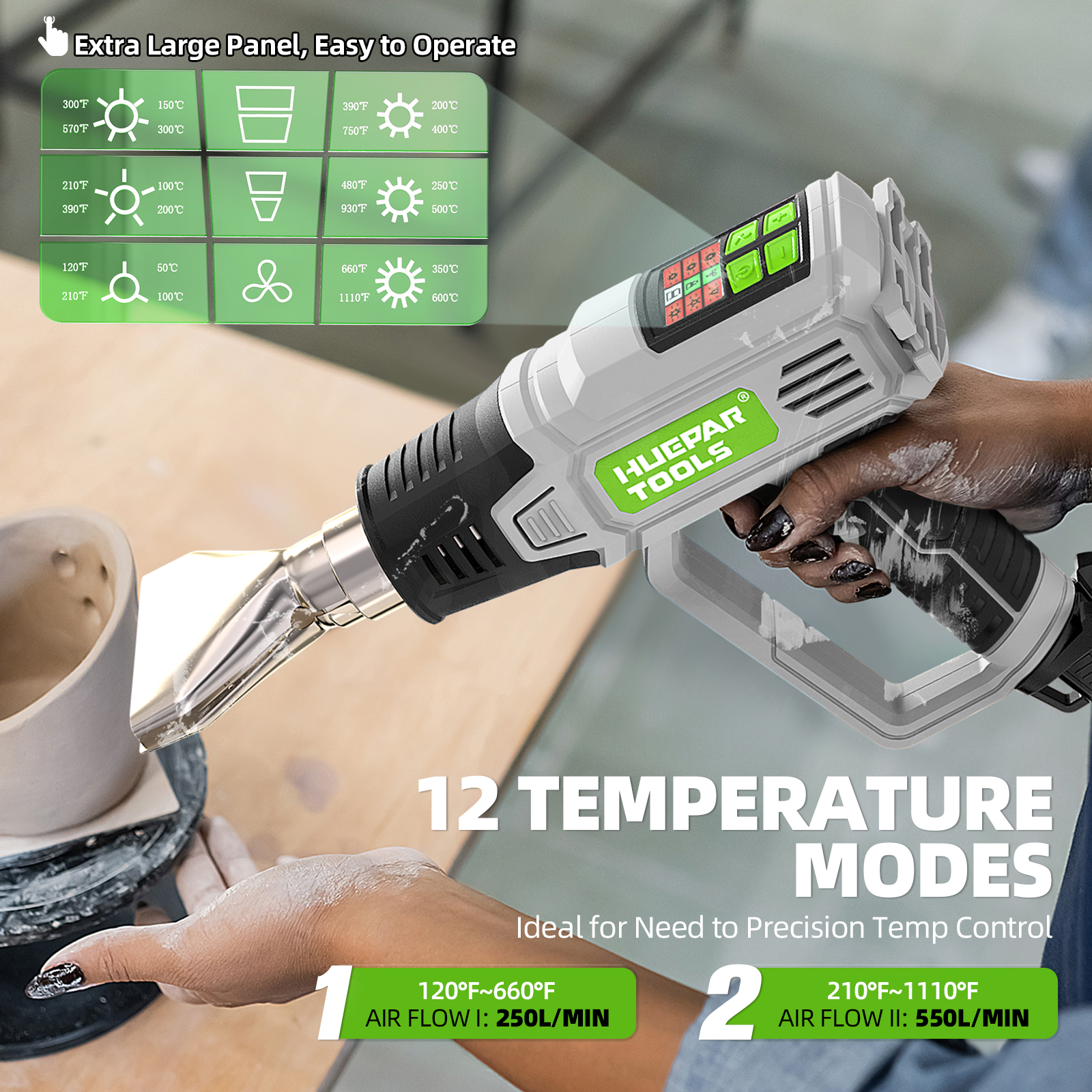 Hot Air Gun with LCD 12 Variab - Heat Gun Small recensione e prezzo