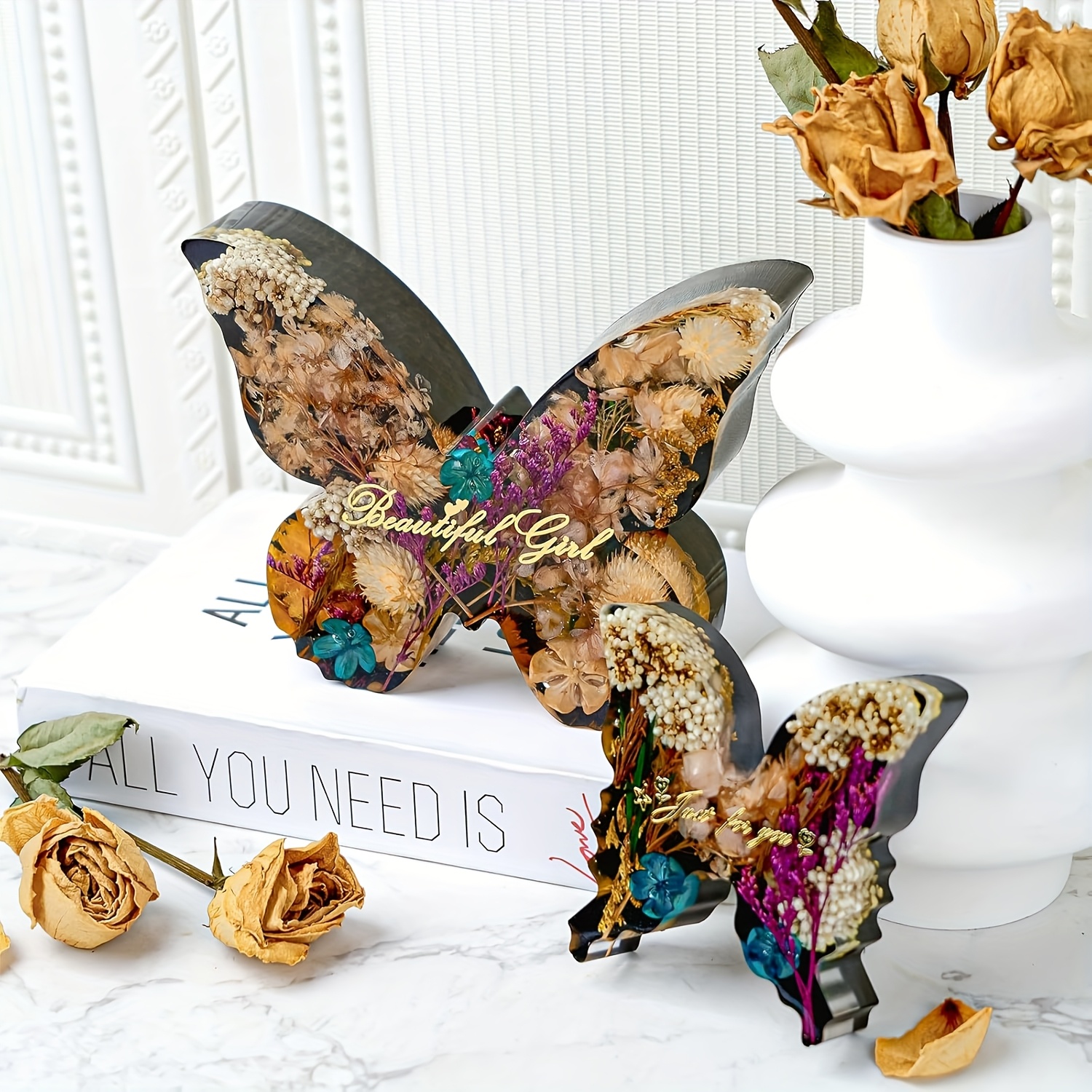 Two sizes of butterfly resin m - Flower Preservation Resin recensione e prezzo