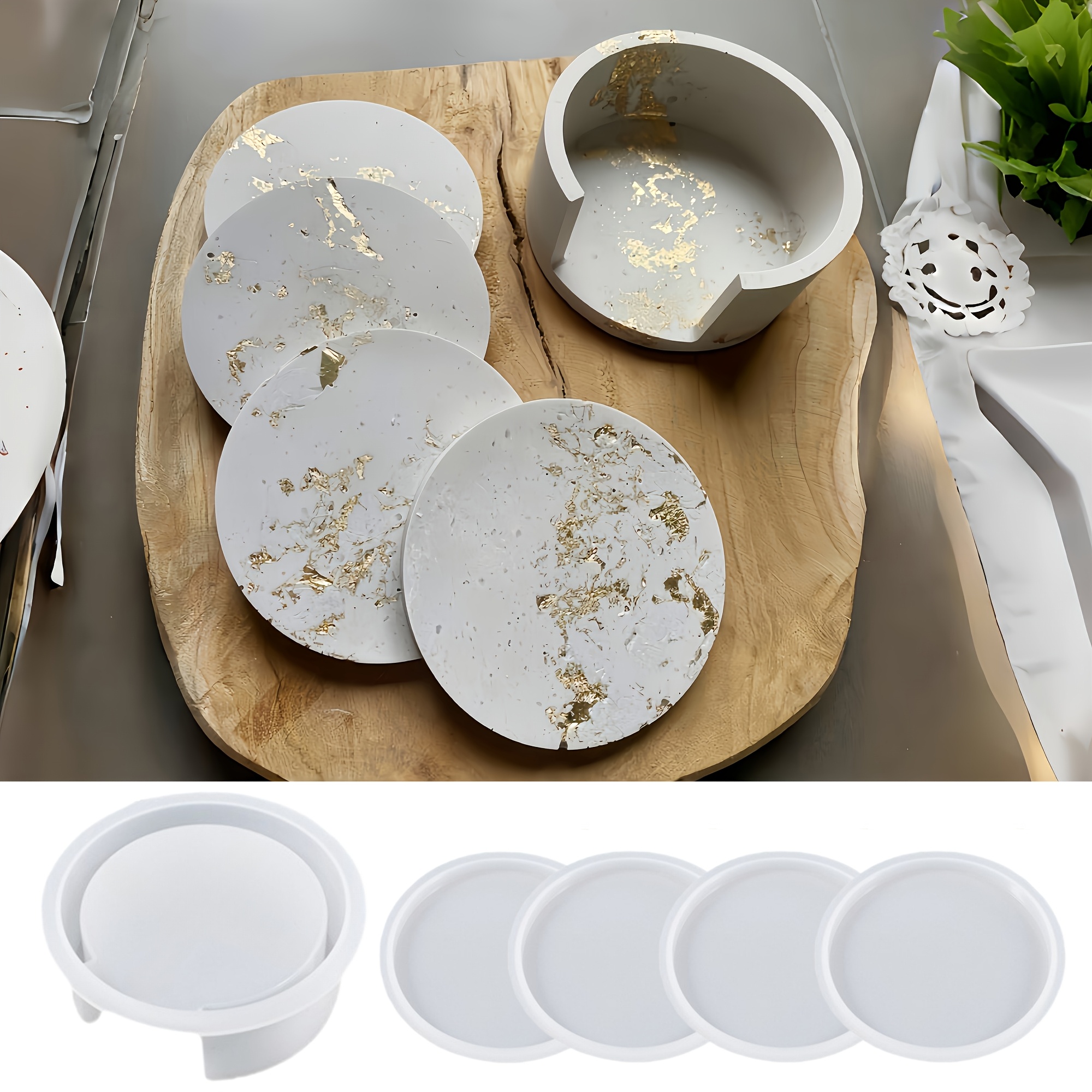 5pcs Round Coaster Silicone Mo - Serving Tray Mold recensione e prezzo