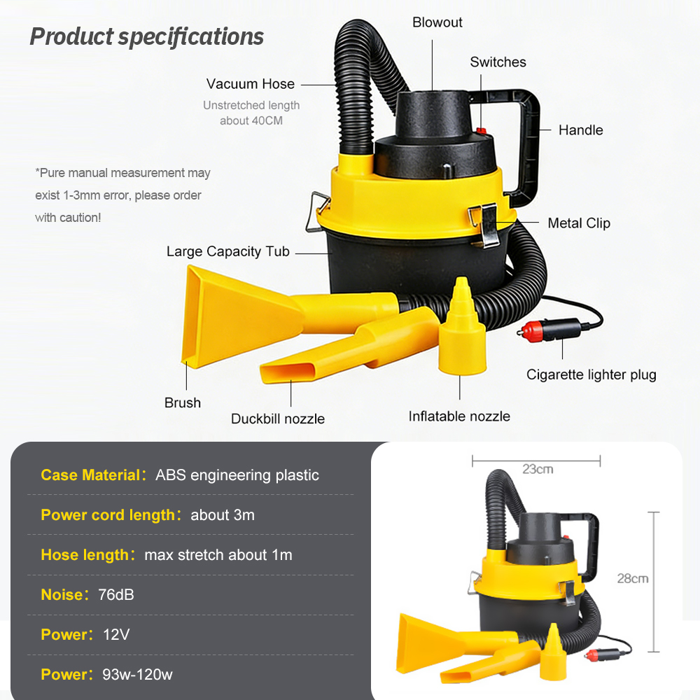 12V Portable Canister Car Vacu - Vacuum Chamber Small recensione e prezzo