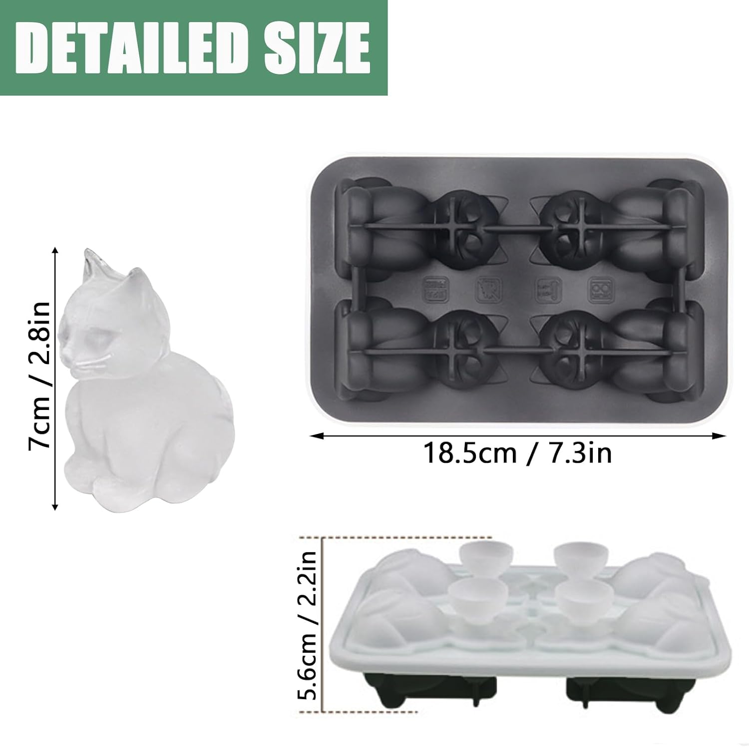 3D Cat Ice Cube Mold, Admaison - Silicone Mold Tray recensione e prezzo