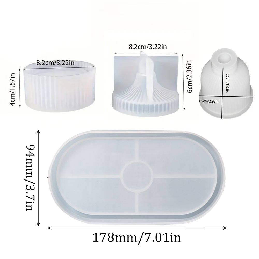 4pcs Silicone Molds Oval Tray  - Coaster Mold Round recensione e prezzo