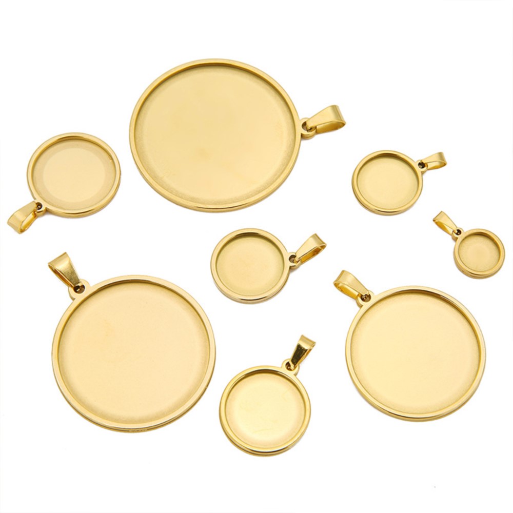 5Pcs/Lot Stainless Steel Round - Bezels Set Pendant recensione e prezzo