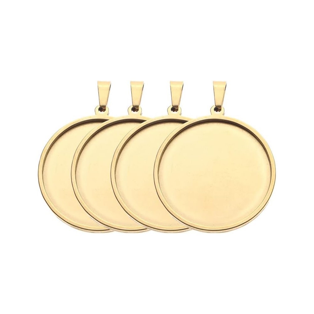 5Pcs/Lot Stainless Steel Round - Bezels Set Pendant recensione e prezzo