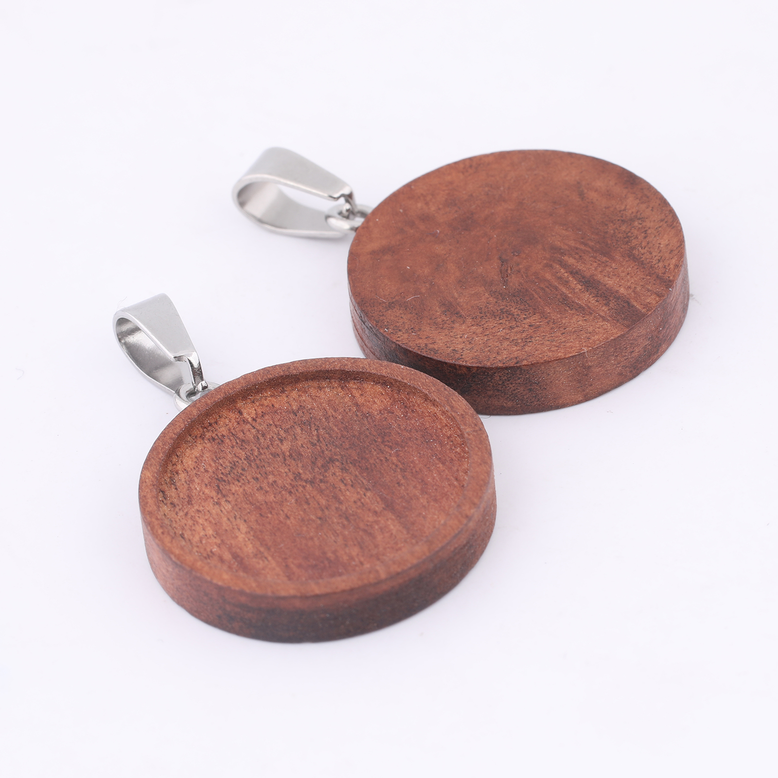 10pcs 20mm Round Wood Cabochon - Bezels Set Pendant recensione e prezzo