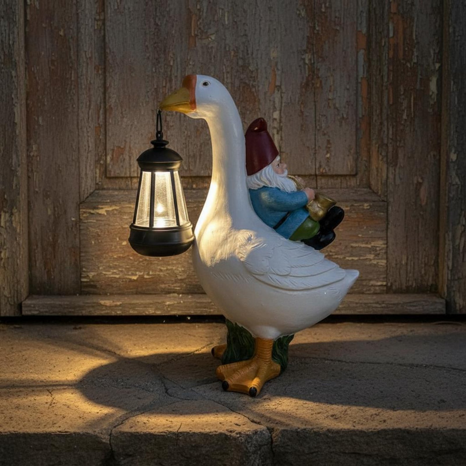 Gnome Riding Goose Statue Weat - Resin Crafts recensione e prezzo